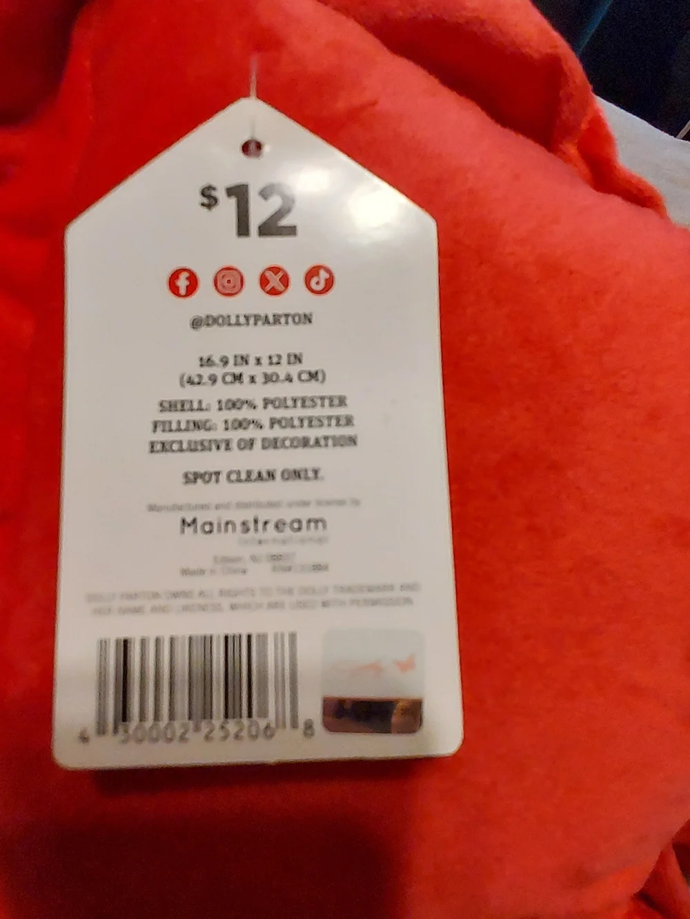 Dolly Parton Red Velvet Bow Accent Pillow - Festive Home Accent